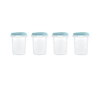 Miniland - Pack de 4 herméticos graduados seguros, resistentes y aptos para lavavajillas, microondas y congelador. Ocean 250ml.Colección Terra.