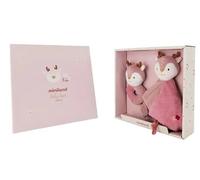 Miniland - Pack Regalo Bebé: Sonajero + Doudou, Estimulación Sensorial Desde el Nacimiento - Caja de Regalo Ideal para Bebés (Ciervo)