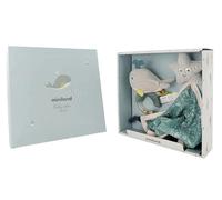 Miniland - Pack Regalo Bebé: Sonajero + Doudou, Estimulación Sensorial Desde el Nacimiento - Caja de Regalo Ideal para Bebés (Ocean)