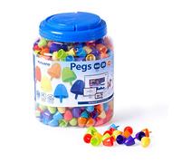 Miniland- Pegs 20 mm (650 Piezas) -Bright Colors Jugar con mosaicos. (31849) , color/modelo surtido