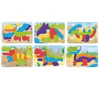 Miniland Pegs 20 mm: Packs de 6 Modelos (Dinos) - Bright Colors