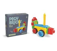 Miniland - Pegy Bricks: All On Board - Juego de Construcción Infantil con 22 Piezas Grandes para Crear un Tren, Juego Creativo para Desarrollar Imaginación y Motricidad, Desde los 2 Años