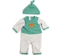 Miniland Pijama FRÍO Verde Rayas Vestido para muñecos de 40cm, Color, 38-40 cm 31551