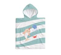 Miniland - Poncho Toalla para Niño de Algodón con Capucha, Toalla Suave, Absorbente y Transpirable