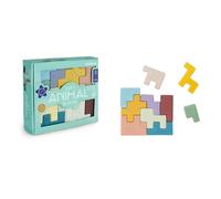Miniland - Soft Animal Blocks: Puzzle Educativo y Sensorial para Bebés, con Bloques de Animales Blanditos, Textura y Sonido, Desde los 18 Meses