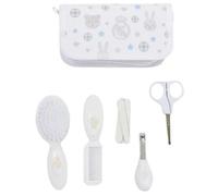 Real Madrid Kit de Aseo para Bebé, Estuche con Peine, Cepillo Suave, Tijeras, Cortauñas y Limas, Bonito Diseño Compacto, Licencia Oficial | RM Babykit