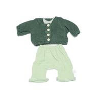 Miniland- Conjunto Chico Forest 38cm Ropa para muñeco, sólido, Color Verde (31565)