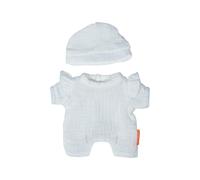 Miniland - Ropa para Muñeca de 21 cm, Accesorio de Ropa para Muñecos, Pijama con Gorro (Blanco)