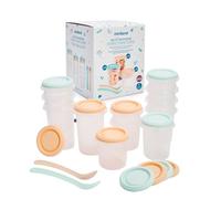 Miniland Set 12 Hermisized - Recipientes Herméticos para Bebé 3 Tamaños (200, 250 y 330ml), Aptos para Congelar y Calentar, Libre de BPA, con Marcas de Medida