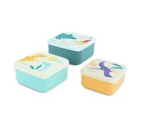 Miniland - Set 3 Fiambreras Infantiles, Cajas para Almuerzo Apliables, Aptas para Lavavajillas y Libres de BPA (Jurassic)