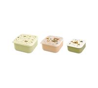 Miniland Snackbox-3 Explorer - Set de 3 Fiambreras Infantiles 230 ml, 350 ml y 540 ml | Cajas de Snacks Apilables | Compactas y Resistentes | Sin BPA y Aptas para Lavavajillas | Ideal para el Colegio