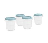 Miniland - Set de 4 herméticos de 250 ml para comida. Turquesa. Set 4 Ocean, 89464