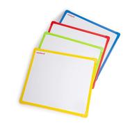 Miniland Set de 4 Pizarras Magnéticas de Doble Cara para Niños, Pizarras Blanca y Negra de Colores con Rotulador y Tizas, Juego Educativo de Escritura y Dibujo Compatible con Rotuladores Borrables