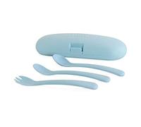 Miniland - Set de cubiertos para bebé anatómicos y evolutivos con funda protectora. Picneat (Rose)