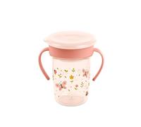 Miniland Sippy Cup 360 Butterfly - Vaso de Aprendizaje 270 ml Antiderrame | Sistema 360° sin Boquilla | Con Asas Ergonómicas y Tapa | Personalizable | Apto para Lavavajillas