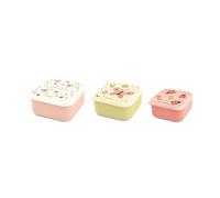 Miniland Snackbox-3 Butterfly - Set de 3 Fiambreras Infantiles 230 ml, 350 ml y 540 ml | Cajas de Snacks Apilables | Compactas y Resistentes | Sin BPA y Aptas para Lavavajillas | Ideal para el Colegio