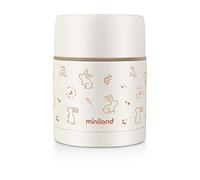 Miniland - Termo Bebé para Comidas 600ml de Acero Inoxidable ECO, Cierre Hermético y Aislamiento de Doble Pared, Mantiene Temperatura más de 24h Frío y Calor (ECO Bunny)