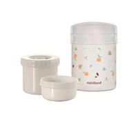 Miniland - Termo Bebé para Comidas 700ml con 2 Recipientes Herméticos, Acero Inoxidable, Conserva Temperatura, Apto para Calentar y Libre de BPA (Valencia)
