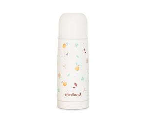 Miniland Termo Bebé para Líquidos 350ml, +12h Frío y Calor | Valencia | Acero Inoxidable, Mantiene Temperatura hasta 24h, Cierre Hermético y Sistema Antigoteo, Libre de BPA, Botella Térmica