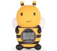 Miniland Termómetro de baño para bebe con Divertido Diseño de Abeja, Termómetro Bañera bebe, Pantalla con función reloj y temporizador, Flotante y resistente al agua | Bee