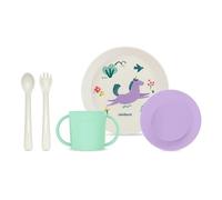 Miniland - Vajilla para Bebé de Aprendizaje | Plato, Vaso Antiderrame y Cubiertos Adaptados para Bebé | Vajilla Infantil Libre de BPA (Set Dream)