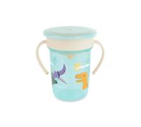 Miniland - Vaso Aprendizaje para Bebes Antiderrame Sippy Cup 360º con Asas y Tapa (Jurassic)