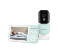 Miniland - Vigilabebés Digimonitor 3,5" Compact, Cámara Vigilancia Bebé con Visión Nocturna, Comunicación Bidirecciónal, Ruido Blanco y Melodías