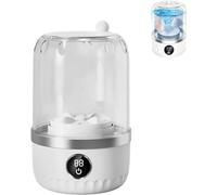 Minilavadora Portátil Compacta, 2 litros, Recargable por USB, Control Táctil Digital, Ideal para Prendas Delicadas Y Ropa Interior, Diseño Que Ahorra Espacio, Color Blanco.