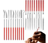 Minilima de diamante - Lima de diamante multiusos - Lima de metal para madera, joyas | Juego de 20 limas de joyería | Herramienta de precisión para piedra de vidrio y modelismo de joyas, accesorios de