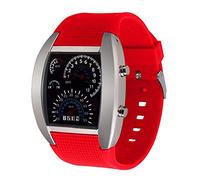 MINILUJIA Minilujia único fresco creativo moda simular coche salpicadero pantalla LED hombres deporte pulsera reloj banda, Negro, M