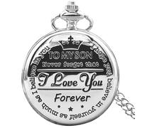 MINILUJIA Reloj de bolsillo personalizado para hombre con cadena, reloj de bolsillo para mujer, exquisito grabado en la parte trasera, reloj de cuarzo esqueleto vintage + caja de regalo, Color 4, Moda