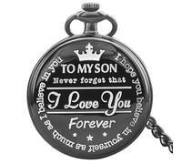 MINILUJIA Reloj de bolsillo personalizado para hombre con cadena, reloj de bolsillo para mujer, exquisito grabado en la parte trasera, reloj de cuarzo esqueleto vintage + caja de regalo, Color 2, Moda