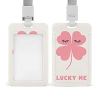 Minimal A Four-Leaf Clover Lucky Me - Soporte retráctil para tarjetas de identificación, protector de tarjetas, placa de nombre, para trabajo, oficina, médico, enfermera