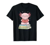 Minimal Axolotl Reading Books Cozy Bookworm Camiseta gráfica económica