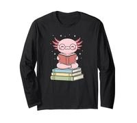 Minimal Axolotl Reading Books Cozy Bookworm Manga Larga