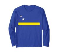 Minimal Curacao Flag Inspired Stars and Stripe Art Manga Larga