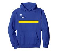 Minimal Curacao Flag Inspired Stars and Stripe Art Sudadera con Capucha