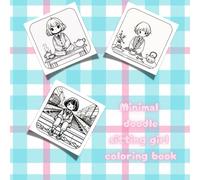 Minimal Doodle Sitting Girl coloring book: Kawii style illustration.Bold and easy Doodle line art for children to adults (Cozy Doodles)