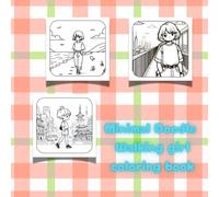 Minimal Doodle Walking girl coloring book: Kawii style illustration.Bold and easy Doodle line art for children to adults (Cozy Doodles)