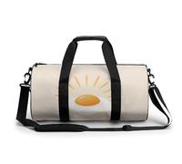 Minimal Mid Century Sunny Side Up Egg - Bolsa de viaje para gimnasio para mujeres y hombres, bolsa de lona cilíndrica con correa para el hombro