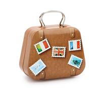 Minimaletín de viaje, funda decorativa, regalo de dinero para bodas y cupones de viaje, 7 x 5,5 x 3 cm (marrón)