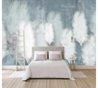 Minimalismo Belleza Personalidad Arte Plumas Fresco 3D Papel Pintado Tapiz Textura de Seda Oficina Comedor Sofá Dormitorio Sala Estar TV Fondo Pantalla-200cm×140cm