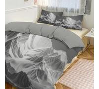 Minimalismo Funda Nórdica Cama 105, Escultura Relieve Montañas Majestuosas Patrón Microfibra Fundas Edredon Efecto Relieve Visual, 1 Funda Nordica 200x200cm + 2 Fundas de Almohada 50x75cm, Lavable