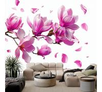 Minimalismo Papel Tapiz Fotográfico Planta Flores De Magnolia Pétalos Fotomurale 250 x 175 cm, Art Mural Beige Papel Pintado Fotomural - Cafe Restaurant Dormitorio Hoga Murales Decoración