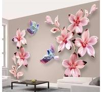 Minimalismo Relieve Belleza Flores Y Aves Arte 3D Papel Pintado Pared Fácil Instalación Oficina Sala Estar Sofá Dormitorio TV Fondos Decoración-400cm×280cm