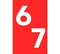 Minimalist “6 7” Notebook - Red Cover, 192 Lined Pages, 5.5″ x 8.5″ Junior Journal | Trendy Gen Z / Gen Alpha Meme Gift | Teen gift | Teen notebook
