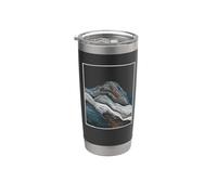 Minimalist Abstract Art Mountain Painting Geometric Vaso térmico de acero inoxidable de doble pared