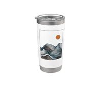 Minimalist Abstract Art Mountain Painting Geometric Vaso térmico de acero inoxidable de doble pared