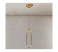 Minimalist Aluminum Chandelier Nordic Oval LED Pendant Light Adjustable Ceiling Lighting Fixture fo Kitchen Island Dining Room Bedroom Bedside Suspended Lamps (Color : 3 Colors Ligh