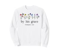 Minimalist Christian by His Grace Romans 3:24 Bible Verse Sudadera